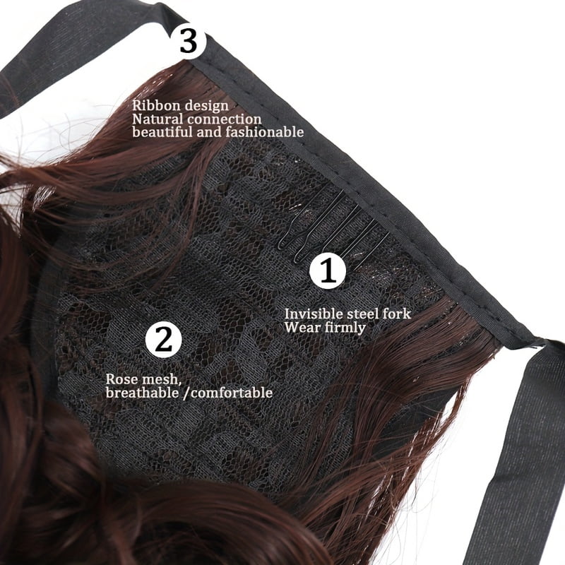 Elegant Women's Straight Hair Ponytail Extensions Long Stylish Synthetic Hair for Daily Use Easy Drawstring Attachment
