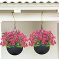 thumbnail image 5 of 10 Bundles Artificial Flowers Outdoor UV Resistant Fake Flowers No Fade Faux Plants Garden Porch Window Box Decorating (Pink), 5 of 5