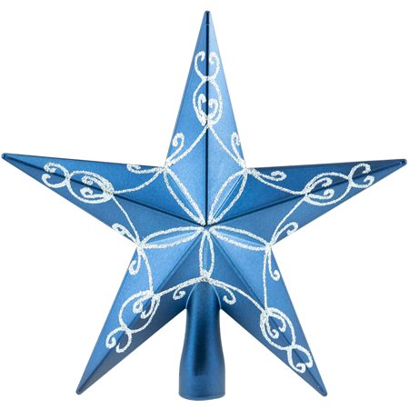Blue Star Christmas Tree Topper - Festive Christmas Decor - Sparkling