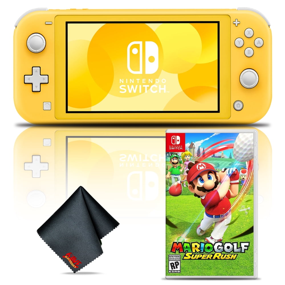 Nintendo Switch Lite (Yellow) Gaming Console Bundle with Mario Golf