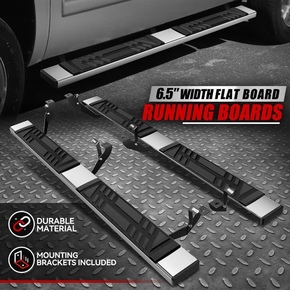 Nuvision for 01-13 Silverado Sierra Crew Cab 6.5" Premium Running Boards Step Nerf Bar