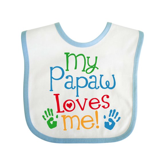 Inktastic My Papaw Loves Me Boys or Girls Baby Bib
