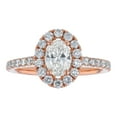 thumbnail image 5 of 14K Rose Gold 1-1/3 cttw. Certified Diamonds Oval-cut Halo Engagement Ring by Hollywood Hills Jewelers, 5 of 6