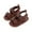 Brown, variant on Infant Baby Girls Summer Sandals with Flower Bowknot Soft Sole Newborn First Walker Crib Dress Shoes Black 3 Months