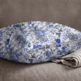 thumbnail image 5 of S4Sassy 1 Pair Floral Print Decorative Blue Cotton Poplin Pillow Sofa Cushion Cover-14 x 14 Inches, 5 of 5