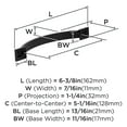 thumbnail image 3 of Amerock Sheffield 5-1/16 inch (128mm) Center-to-Center Matte Black Cabinet Pull, 10 Pack, 3 of 4