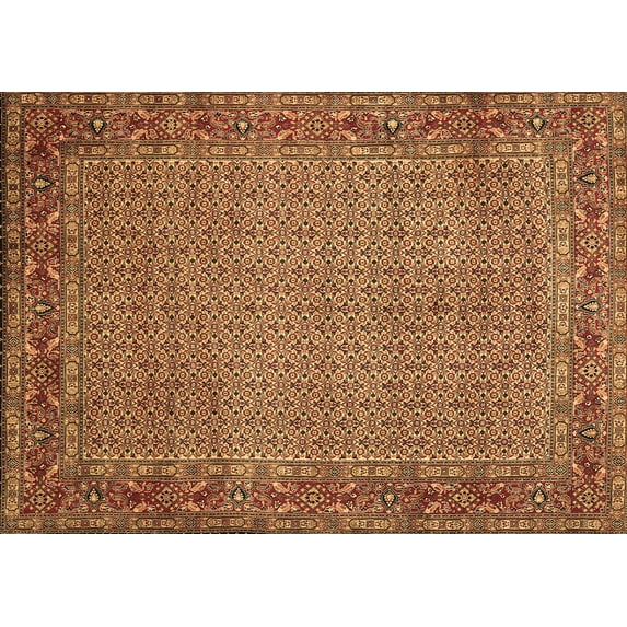 Ahgly Company Indoor Rectangle Abstract Brown Contemporary Area Rugs, 8' x 10'