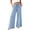 Light Blue, variant on Women's Fall Wide Leg Long TrousersHigh Waist ed Drawstring Side Pockets Loose Outdoor Bottom Wear