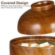 thumbnail image 4 of Tazón de madera de 2 piezas con tapa de tapa Tazón de arroz Cazón para tazón de madera de madera, 4 of 7