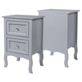 thumbnail image 5 of IVV Gray Nightstands Set of 2 for Bedroom - Storage Bedside Table with 2 Drawers, Mid-Century Wooden Night Stand, End Table, Sofa Couch Side Table, 5 of 9