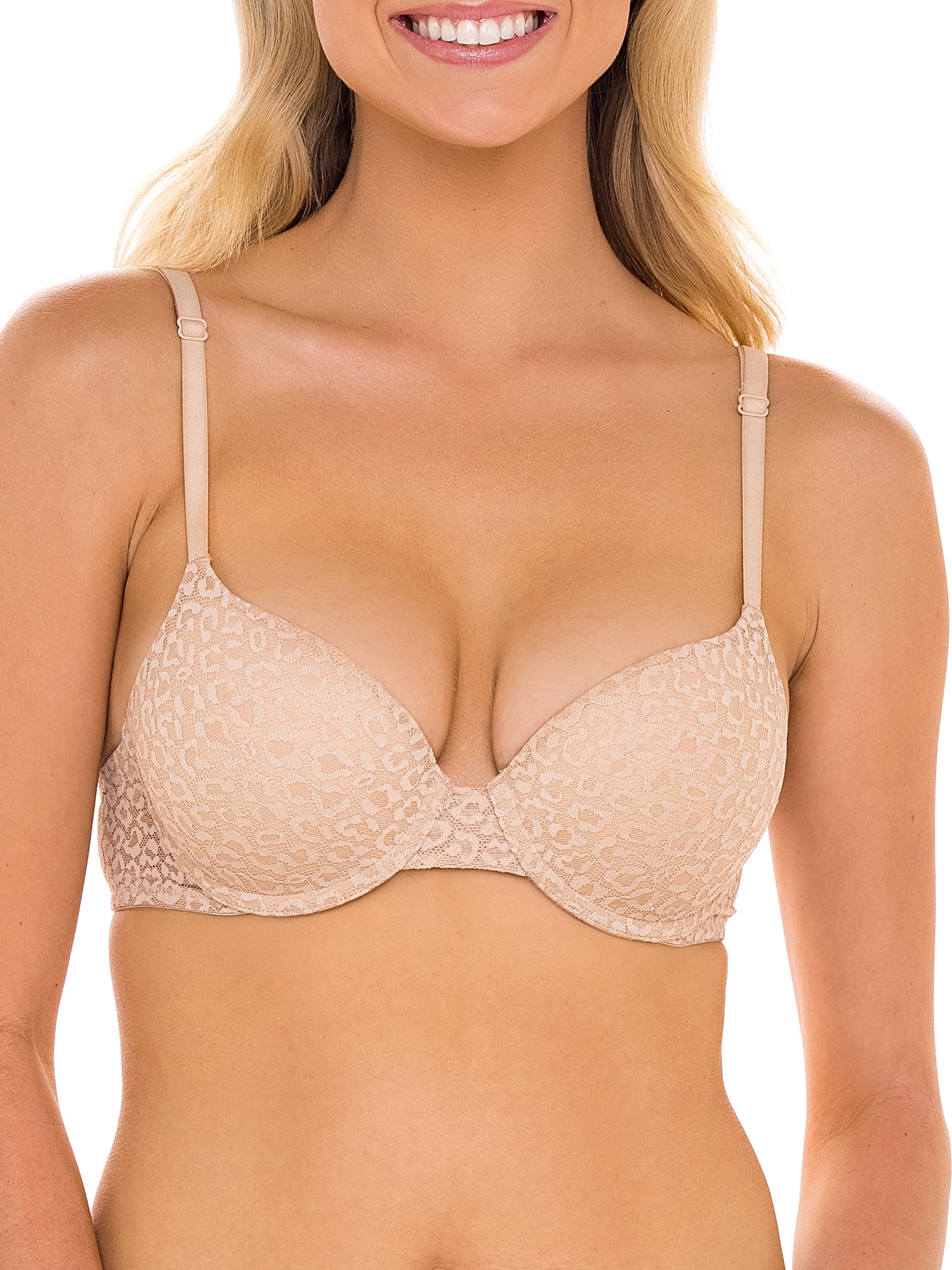 No Boundaries Juniors’ Lace Push Up Bra, 2-Pack