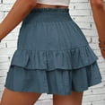 thumbnail image 6 of biudgviw Flowy Shorts for Women Smocked High Waisted Golf Tennis Shorts Ruffle Layered Boho Summer Beach Vacation Shorts, 6 of 7