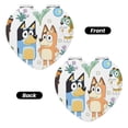 thumbnail image 2 of Pofeuu Bluey for Portable Pocket Makeup Mirror PU Cover Compact Travel Mirror with Normal and Magnifying Double Sided Glass-Heart Shape, 2 of 9
