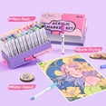 thumbnail image 4 of Arrtx 60 Pcs Marqueurs de Peinture Acrylique pour Enfants&Adultes, Pointe Pinceau Supplémentaire Marqueur à Base d'Eau Stylo de Peinture pour Bricolage, Bois, Verre, Tissu, 60 Couleurs d'Animation, 4 of 10