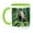 Green/White, variant on 3drose, Brazil, Bonito. Portrait of a Brown Capuchin Monkey, Cebus Apella., 15oz Mug