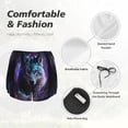 thumbnail image 4 of Pofeuu Purple Sky Wolf Print Women's Athletic Shorts Running Workout Shorts Tummy Control Quick Dry Gym Shorts with Pockets Double layer sports shorts-XX-Large, 4 of 7