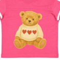 thumbnail image 4 of Inktastic Adorable Vintage Bear Sweater with Hearts Boys or Girls Toddler T-Shirt, 4 of 5