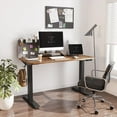 thumbnail image 4 of FEZIBO Dual Motor Electric Standing Desk with Desk Divider and Storage Pegs, Splice Board in Walnut Finish, 48", 4 of 9