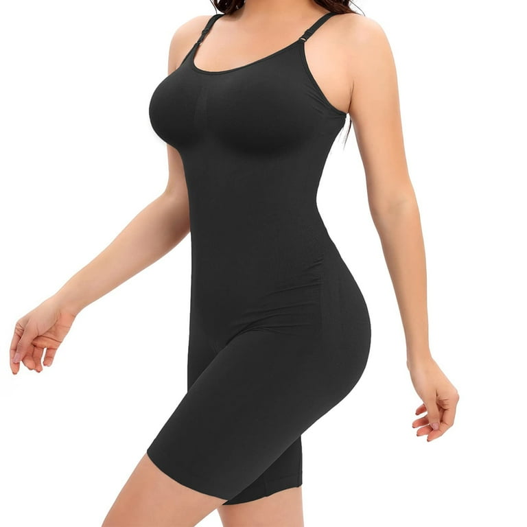 Lilvigor Black Bodysuit Women Tummy Control Shapewear Seamless Sculpting Body  Shaper Sleeveless Tops V-neck Camisole Jumpsuit