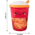thumbnail image 2 of Bonita bolsa de peluche de té Boba, almohada de peluche de té de burbujas, almohada extraíble y suave con forma de taza de té, creativa, 13.7 pulgadas (6 muñecas rojas), 2 of 5