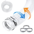 thumbnail image 4 of Eosunjian 25FT Wire Hose Garden Hose Flexible Leader Hose, Heavy Duty Water Hose with 4 Clamps,PVC Pipe,Clear, 4 of 11