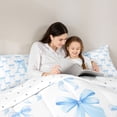 thumbnail image 4 of Erosebridal Ribbon Bow Twin Comforter Sets For Girls,Blue Bowknot Letter A Initial Bedding Set,Reversible,2 Pieces, 4 of 7