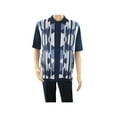 thumbnail image 6 of Mens Stacy Adams Italian Style Knit Woven Shirt Short Sleeves 3117 Navy Blue, 6 of 6