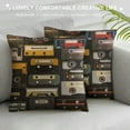 thumbnail image 3 of JEUXUS  Music Throw Pillow Cover  Vintage Audio Record Cassette Tapes Rectangle Pillow Cases Home Decorative Cushion Cover for Bed Sofa Black Beige, 3 of 5