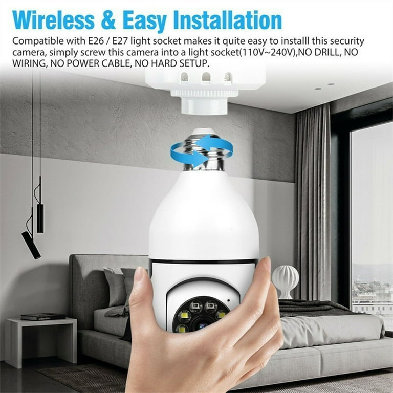 E27 Light Bulb Camera WiFi Outdoor Indoor 1080p 360 Degree Panoramic Smart Home Security Wireless Smartbulb Cam Dome Surveillance IP HD CCTV Night E27 Light Bulb Camera WiFi Outdoor Indoor 1080p 360 Degree Panoramic Smart Home Security Wireless Smartbulb Cam Dome Surveillance IP HD CCTV Night