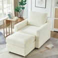 thumbnail image 2 of Beige Chaise Lounge For Living Area. Comfy, Casual Look With Corduroy Covering, Removable Back Modern Comfort, 2 of 5