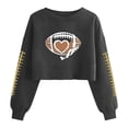 thumbnail image 2 of Mifsaly Game Day Sweatshirt Women Heart-Embellished Football Print Crop Sweatshirts Long Sleeve Graphic T Shirts Team Fans Game Day Cropped Tops L, 2 of 5