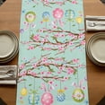 thumbnail image 5 of Table Runners 72 Inches Long Dress Scarves, Easter Eggs Farmhouse Kitchen Table Runner, Coffee Tablerunners, Spring Watercolor Bunny Flower Green 16x72 Inch, 5 of 9
