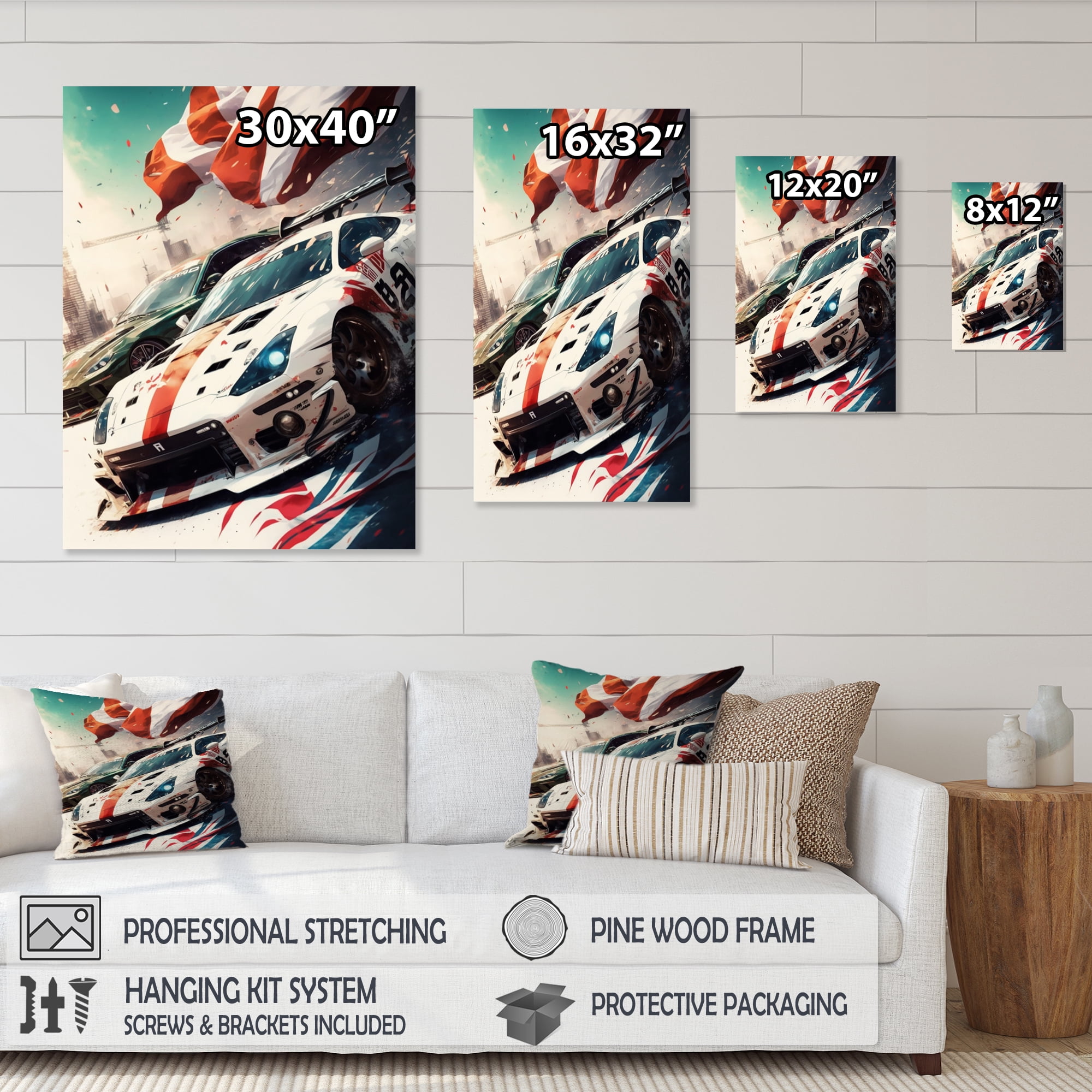 Designart Tokyo Japan Driving Car IV Canvas Wall Art