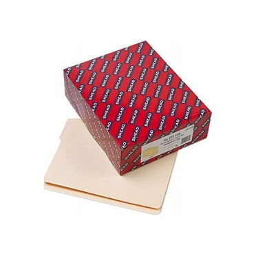 Smead 24134 Folders, 1/3 Cut Assorted, Reinforced End Tab, Letter, Manila, 100/Box