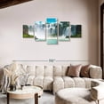 thumbnail image 2 of Elephant Stock Enchanting Iguazu Waterfalls Wall Art - Horizontal Multi Panel Canvas - Living Room Wall Decor - Nature Multi Panel - White And Blue Decor - 80" x 36", 2 of 8