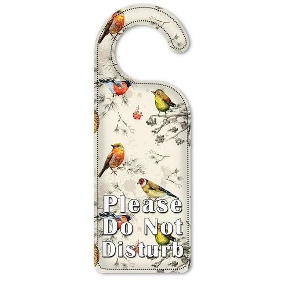 Do Not Disturb Door Knob Hanger Sign - Seamless Birds