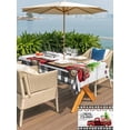 thumbnail image 4 of Outdoor Tablecloth with Umbrella Hole and Zipper, Merry Christmas Rectangle Table Cloth 60x102 Inch Waterproof Tablecloth, Xmas Tree Truck Balls Gifts Grey Wood Picnic Table Cover for Patio Camping, 4 of 7
