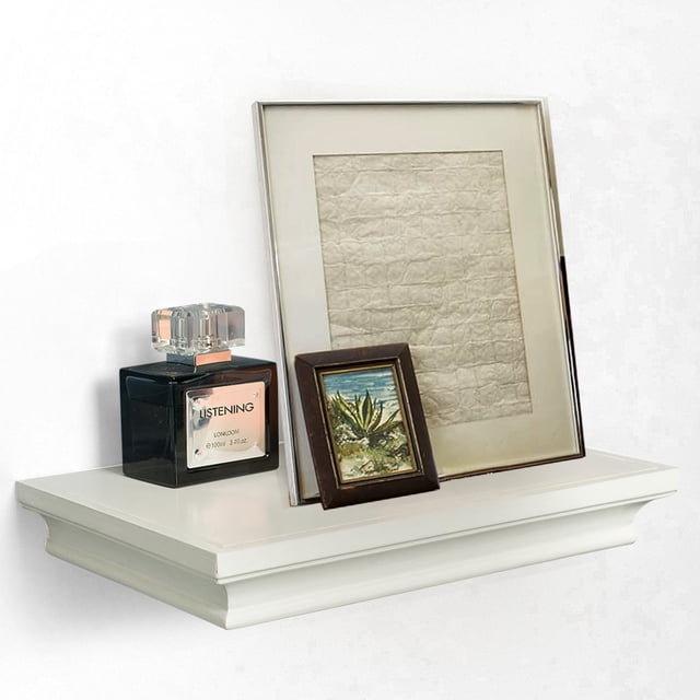 AHDECOR Deep Floating Shelves Display Ledge Shelf with Invisible Blanket, White, 12 in