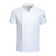 thumbnail image 4 of Men Women Chef Jacket Short Sleeve Top Comfortable Cooker Chef Clothes chef Coat White XXXXL, 4 of 7