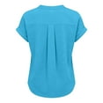thumbnail image 5 of Omexry Button Down Shirts for Women Women's Fashion Solid Button Shirt Female-Neck Loose T-shirt Blouse Sky Blue XXXL, 5 of 9