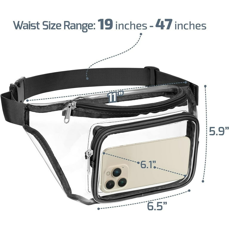 Clear Fanny Pack Stadium Approved Clear Belt Bag for Women Men Plus Size Transparent Waist Bag with Adjustable Strap for Concerts Sporting Events