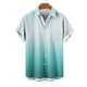 thumbnail image 2 of Camisas de Manga Corta de Botón para Hombre, Blusa de Moda Casual de Impresión de Gradiente de Cuello de Vuelta Hecha de 95% Poliéster 5% Spandex para el Verano, Camisas de Verano para Hombre, 2 of 4