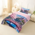 thumbnail image 2 of Erosebridal Pink Cherry Blossoms Kids Twin Comforter Sets, Japanese Style Bedding Set, 2pcs, 2 of 6