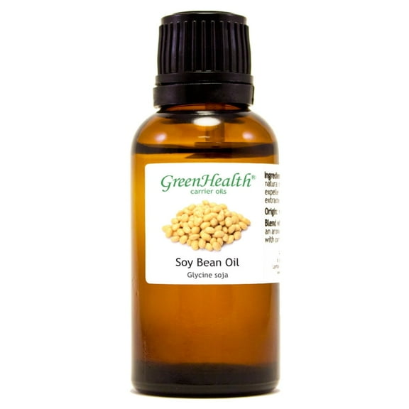 Soy Bean Carrier Oil - 1 fl oz - Amber Glass Bottle w/ Euro Dropper - GreenHealth