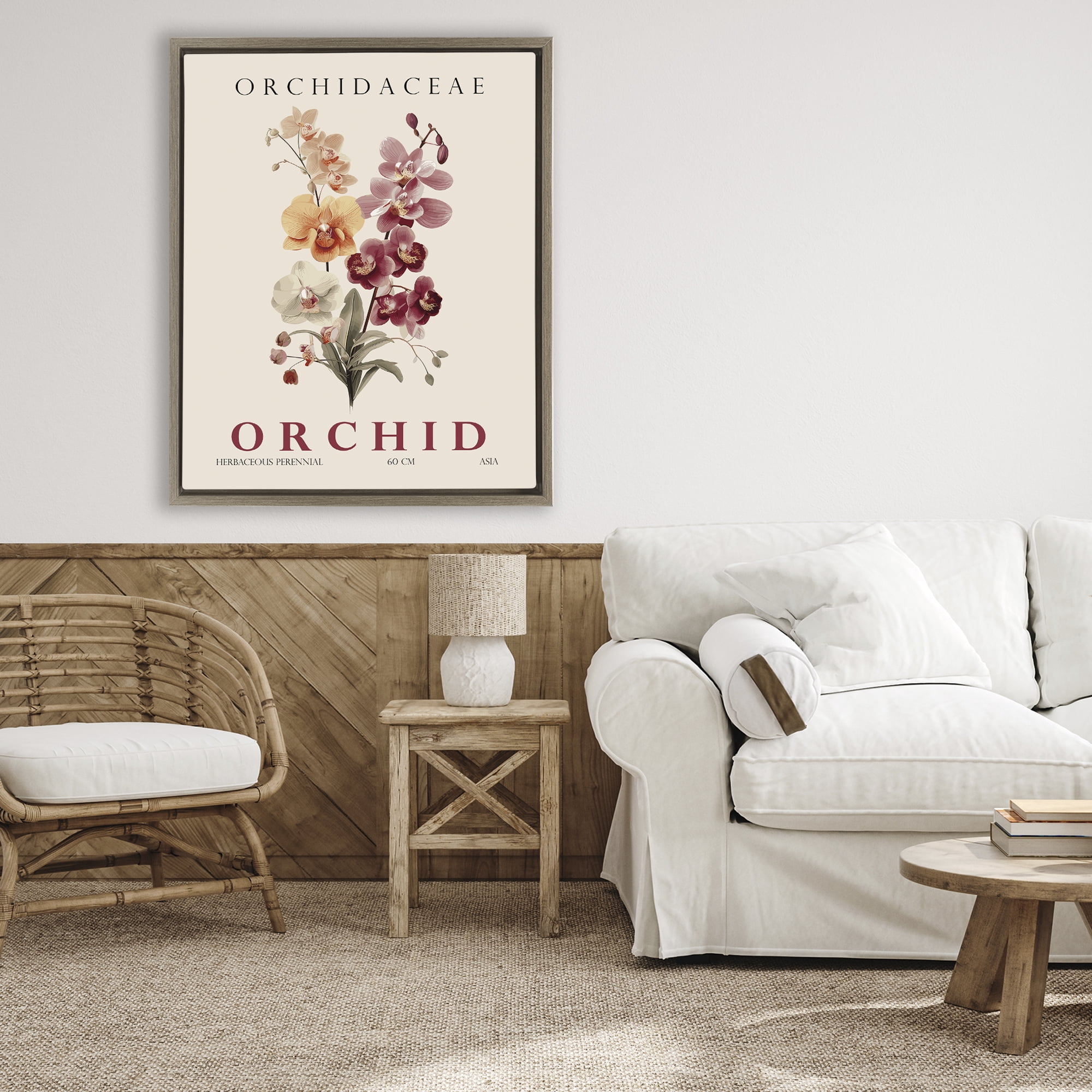 Stupell Industries Natural Orchid Bundle Brown Framed Floater Canvas Wall Art, design by Christopher Giampietro