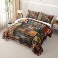 thumbnail image 3 of Castle Fairy Tribal Collage Deer Quilt King for Teens,Bohemian Aztec GeometricKing Coverlet Set,Brown Red Blue, 3 of 7