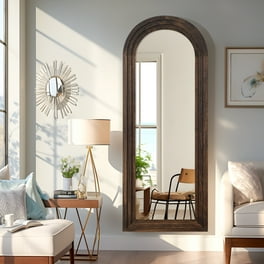 Wood Ladder Arched Floor Mirror - 71x31 Full Length Mirror