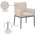 thumbnail image 2 of Meridian Furniture Reeves Beige Chenille Fabric Dining Chair (Set of 2), 2 of 9