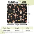 thumbnail image 2 of Brown Mushroom Leaf Black Pattern Square Fitted Tablecloth with Elastic Edge,Square Table Cover,Washable Elastic Table Cover for Home Kitchen Party Decor 36"x36", 2 of 6