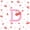 White Pink D, variant on Feelyou Cherry Letter T Full Size Sheets for Girls, Fruit Bow Bed Sheets for Bedroom, Pink, 4pcs
